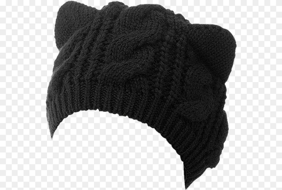 Neko Cat Carears Ears Beanie Black Clothes Hat Beanie, Cap, Clothing Free Png Download