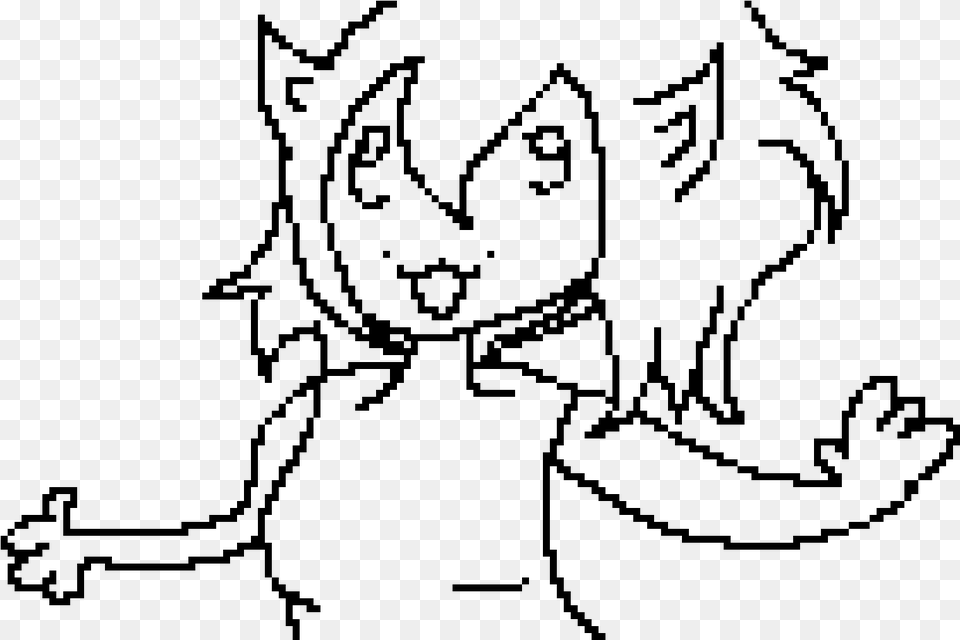 Neko Line Art, Gray Png