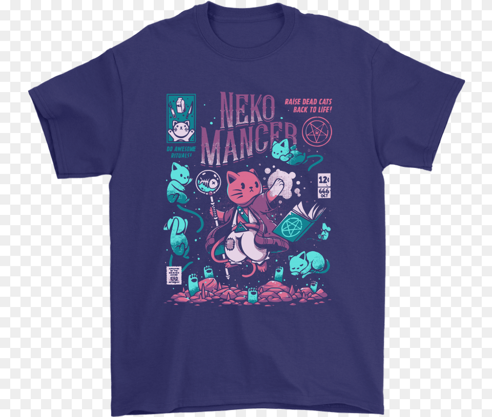Neko Mancer Cat Necromancer Halloween Shirts Nekomancer Shirt, Clothing, T-shirt, Baby, Person Free Transparent Png