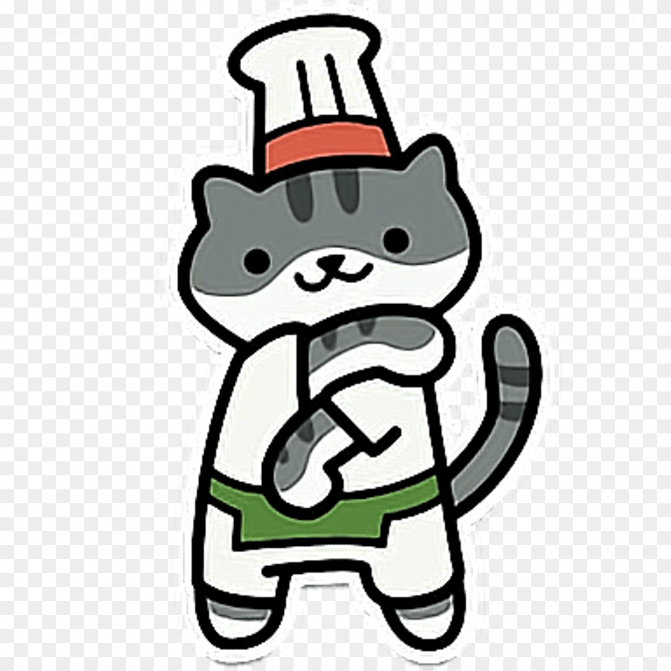Neko Nekoatsume Cat Cute Kawaii Chef Guy Furry Neko Atsume, Sticker, Ammunition, Grenade, Weapon Png
