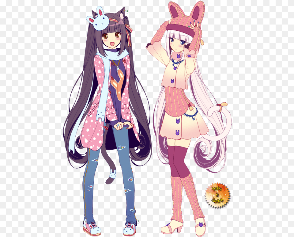 Neko Paradise Chocola Vanilla Anime Chocolate And Vanilla, Book, Publication, Comics, Girl Free Png Download