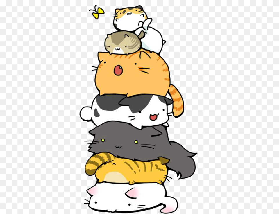 Nekos By Saeuchiha Kawaii Cats, Food, Cream, Dessert, Ice Cream Free Png Download