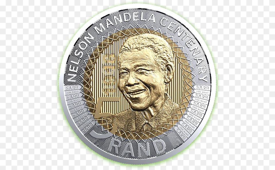 Nelson Mandela Commemorative R5 Coin Nelson Mandela R5 Coin 2018, Adult, Male, Man, Person Free Png