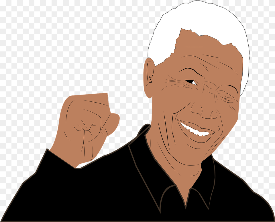 Nelson Mandela Famous People Illustration, Head, Body Part, Face, Finger Free Png Download