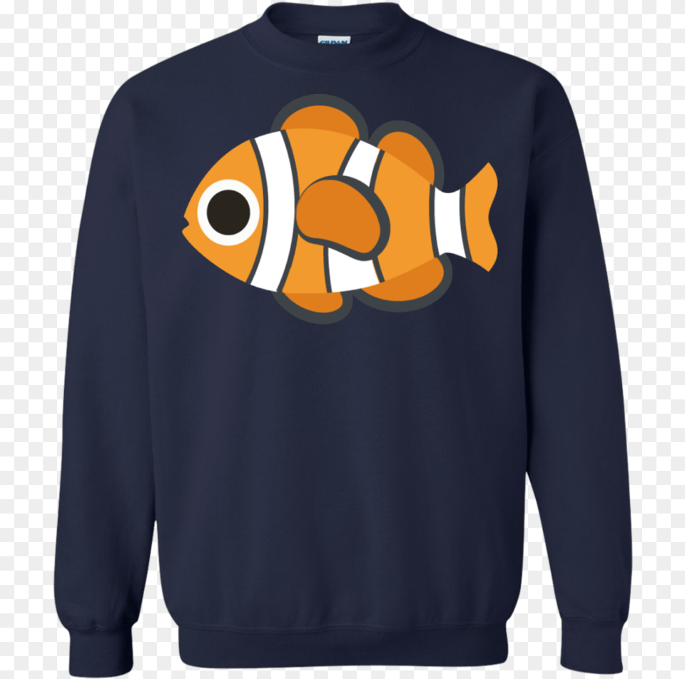 Nemo Fish Emoji Sweatshirt Naruto Sweater, Clothing, Knitwear, Hoodie, Long Sleeve Png