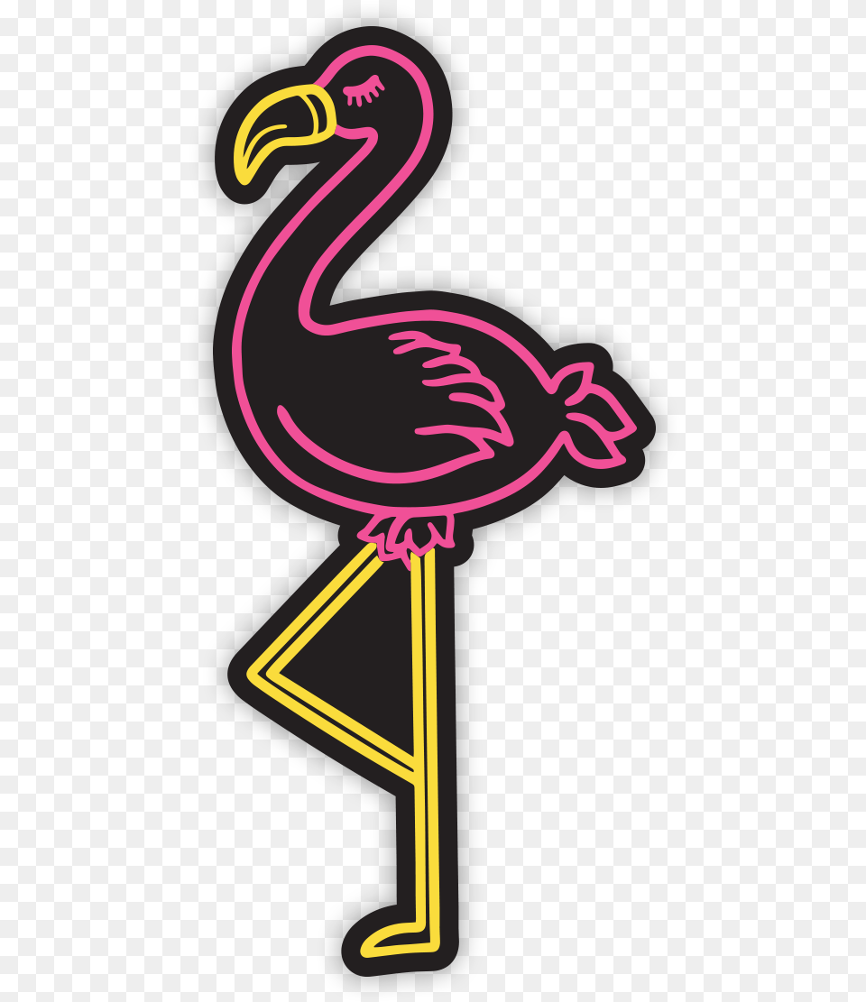 Nen Sticker, Animal, Bird, Flamingo, Cross Free Png