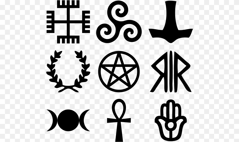 Neo Pagan Symbols, Gray Free Png Download