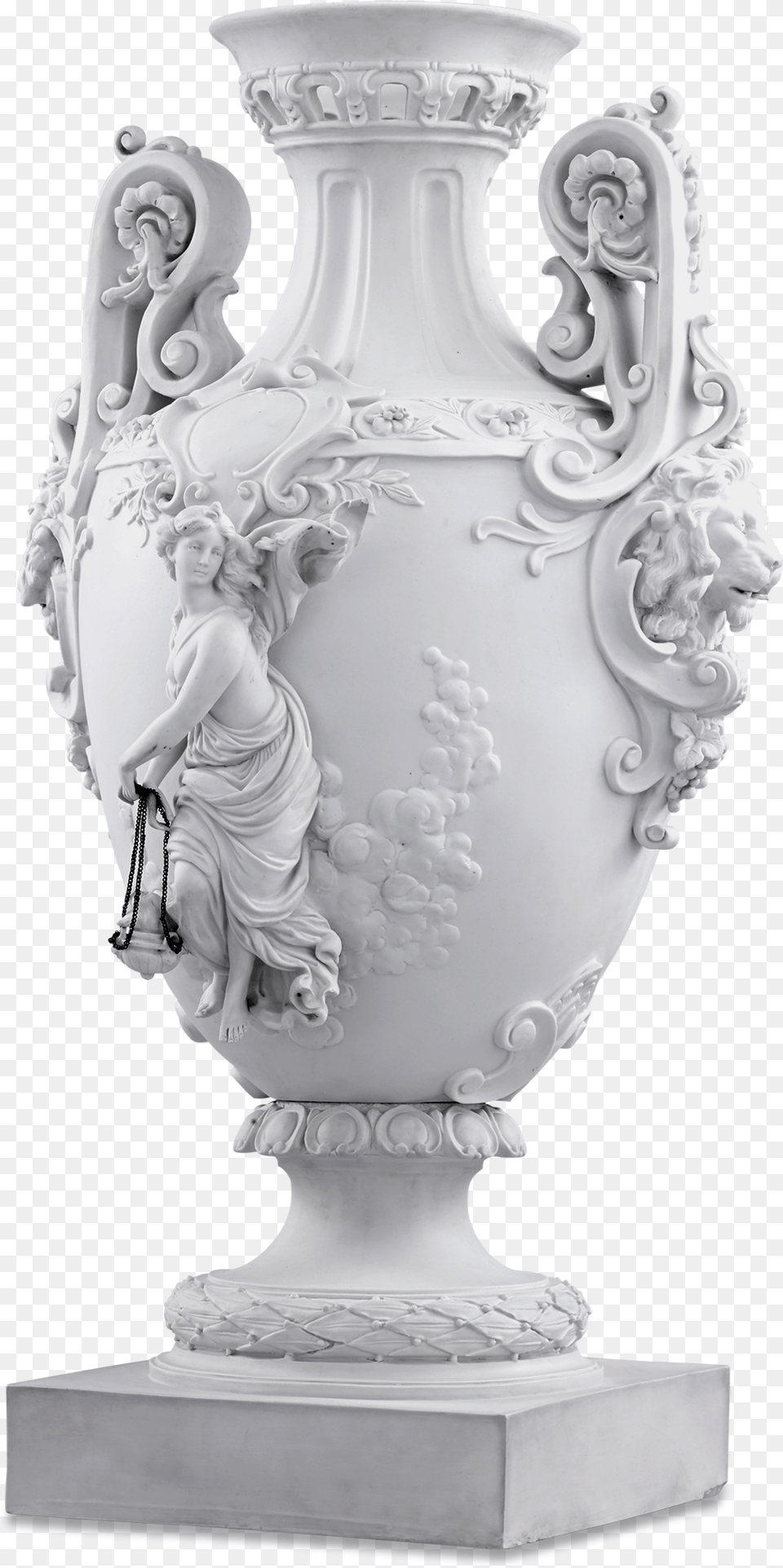 Neoclassical Bisque Porcelain Urn Vase, Jar, Art, Pottery, Wedding Png