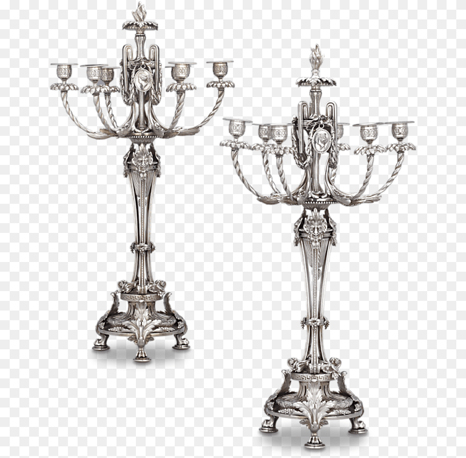 Neoclassical Silverplate Candelabra By Christofle Drawing, Candle, Festival, Hanukkah Menorah, Chandelier Free Transparent Png