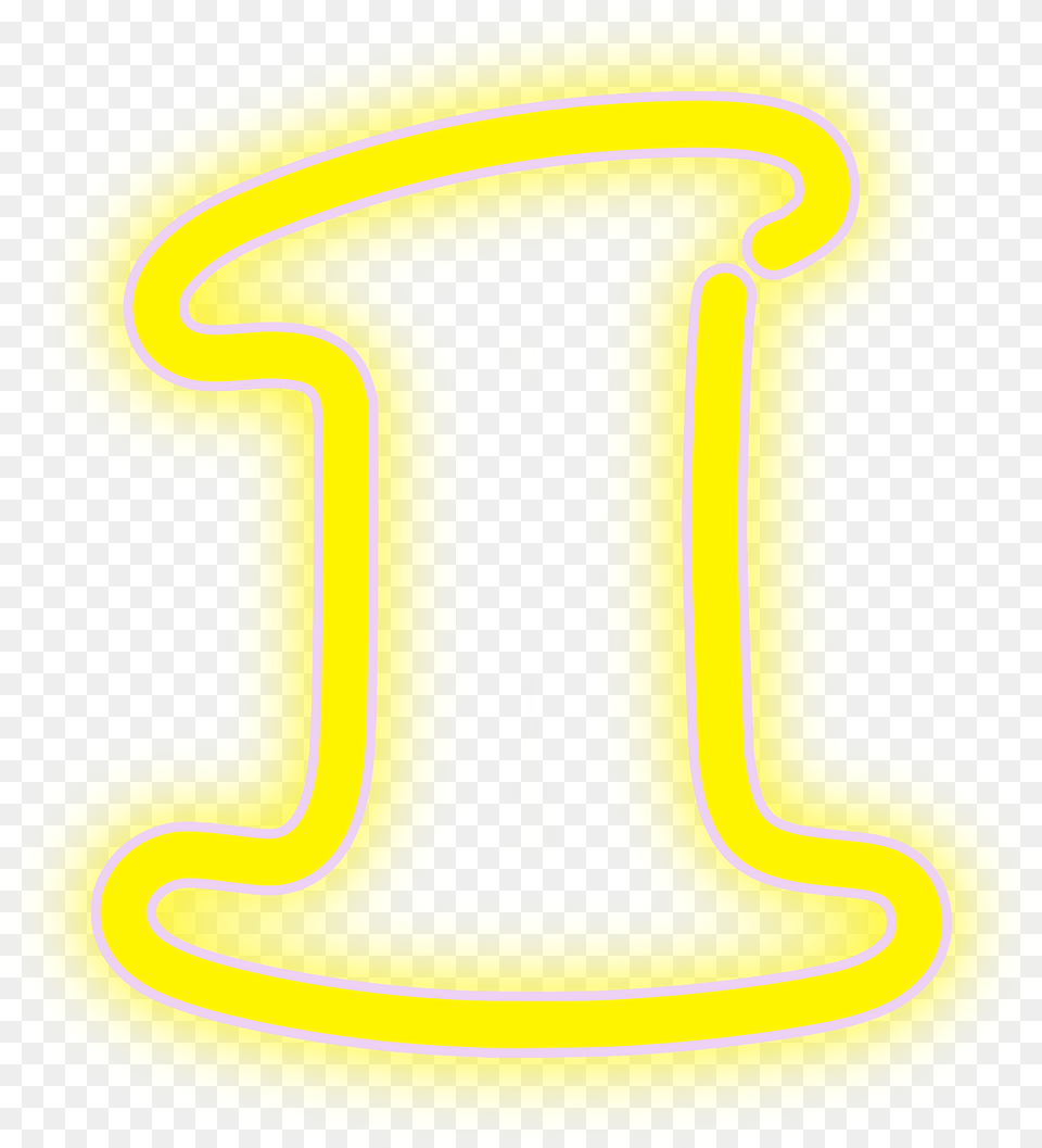 Neon 1 Lights Neon Yellow Number 1, Light, Symbol, Text Free Png Download
