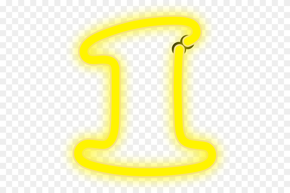 Neon 1 Lights Number Yellow Electric Drawing, Symbol, Text, Art, Modern Art Free Png