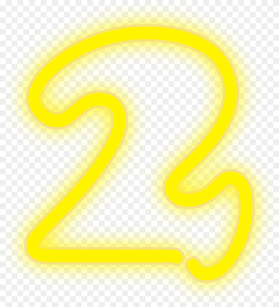 Neon 2 Lights Transparent Neon Number 2, Symbol, Text, Clothing, Hardhat Free Png Download