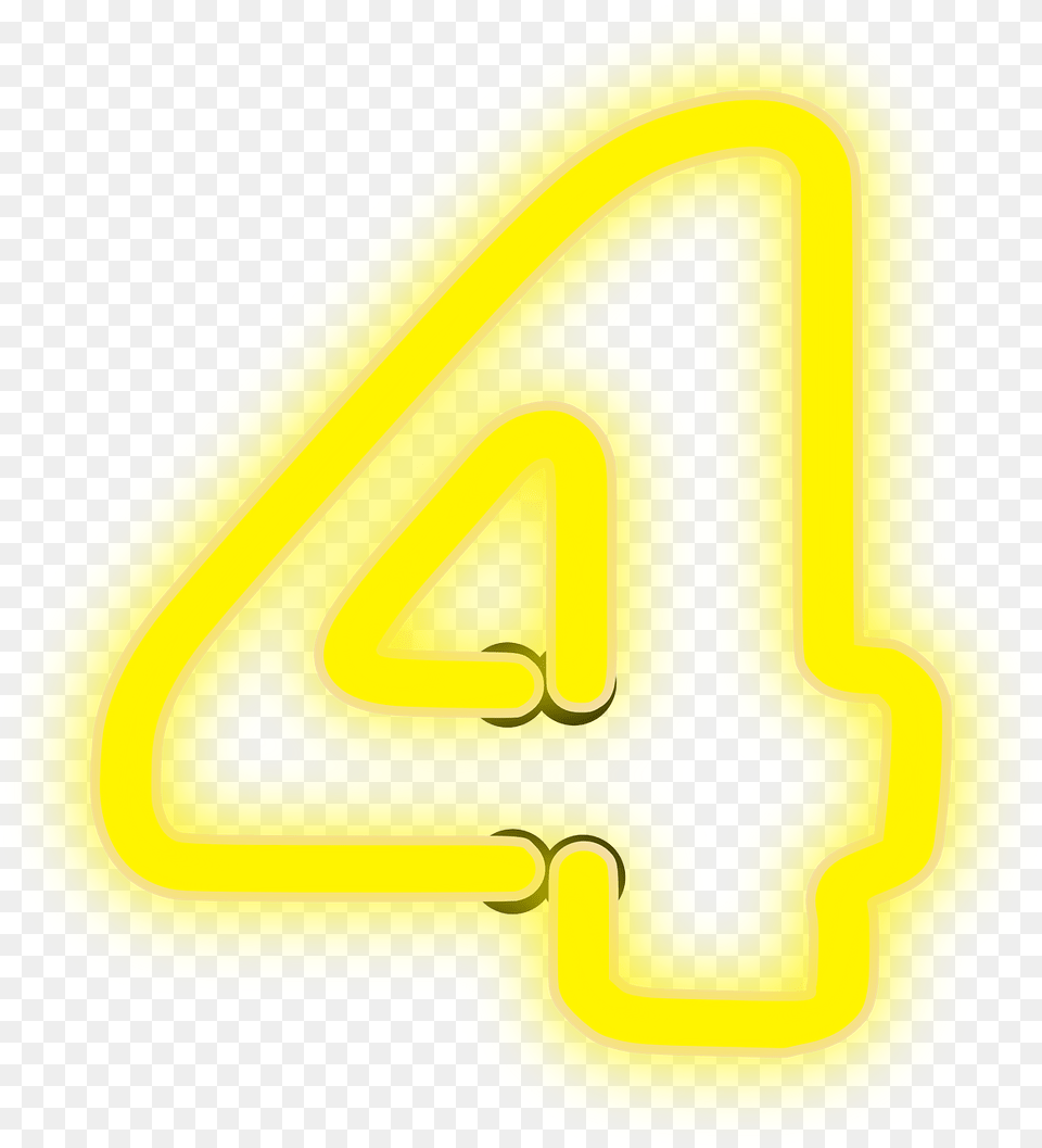 Neon 4 Lights X Yellow Neon Light, Text, Number, Symbol, Clothing Png Image