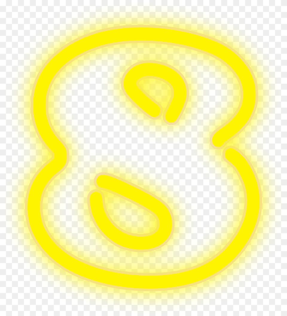 Neon 8 Lights Number Yellow Electric 8 In Neon Lights, Clothing, Hardhat, Helmet, Text Png