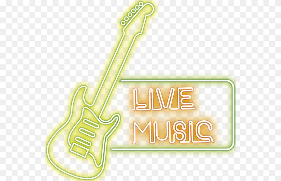 Neon Alphabet Live Music Neon Sign, Guitar, Musical Instrument, Dynamite, Weapon Free Transparent Png