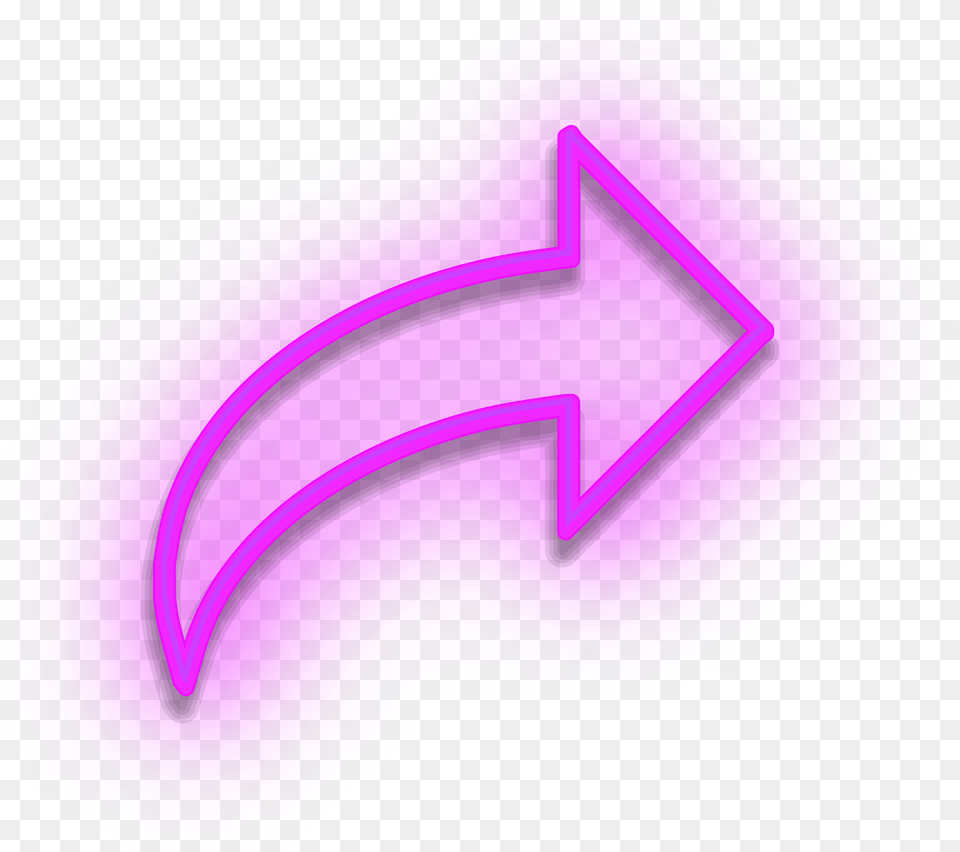 Neon Arrow, Purple, Light, Text Free Png