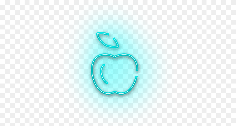 Neon Blue Apple Icon Icon, Cushion, Home Decor, Turquoise, Clothing Free Png Download