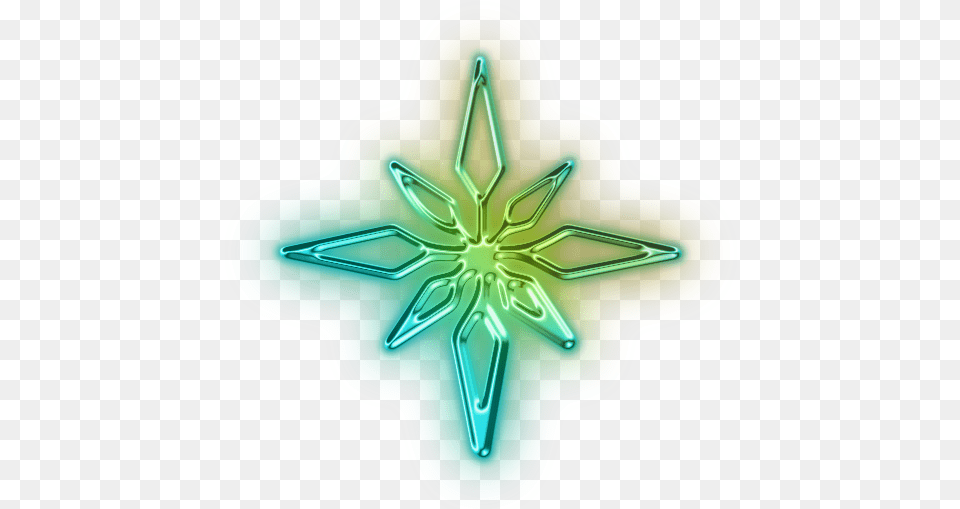 Neon Blue Flower Iconpng Neon Green Guitar Emblem, Light, Pattern, Symbol Free Png Download