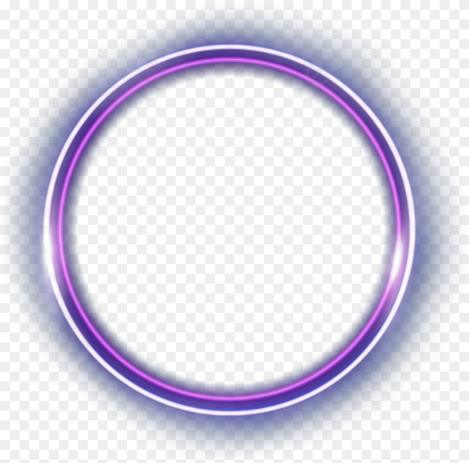 Neon Blue Halo Portal Circle Head Crown Emoji Illustration, Light, Purple Free Png