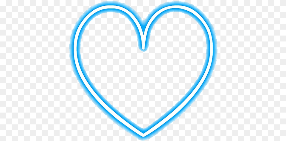 Neon Blue Heart Sticker Girly Png