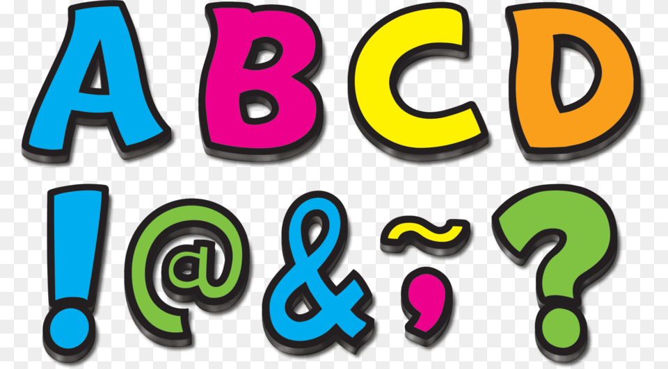 Neon Brights Funtastic Font Magnetic Letters Magnetic Letters, Number, Symbol, Text Free Png Download