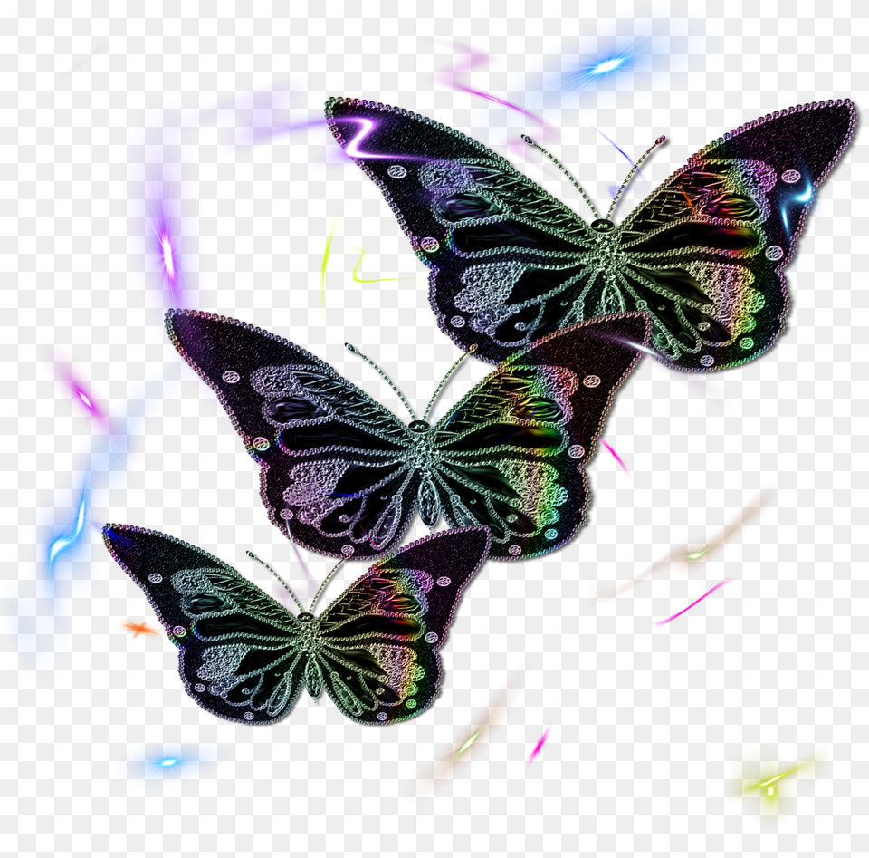 Neon Butterfly Clip Art With Fantasy Glow By Jssanda Clip Art, Graphics, Pattern, Purple, Person Png
