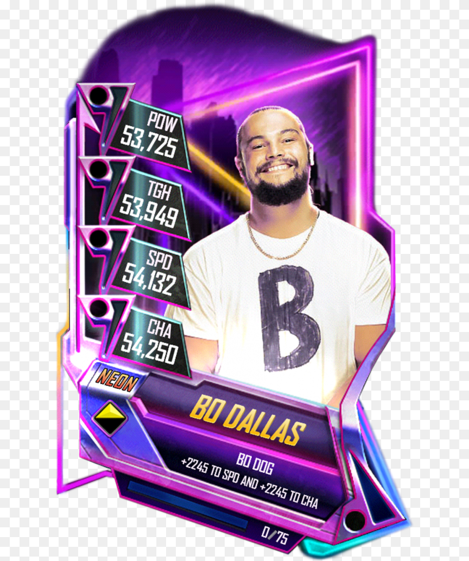Neon Card Wwe Supercard Download Wwe Supercard Neon Pro, Adult, Male, Man, Person Free Png