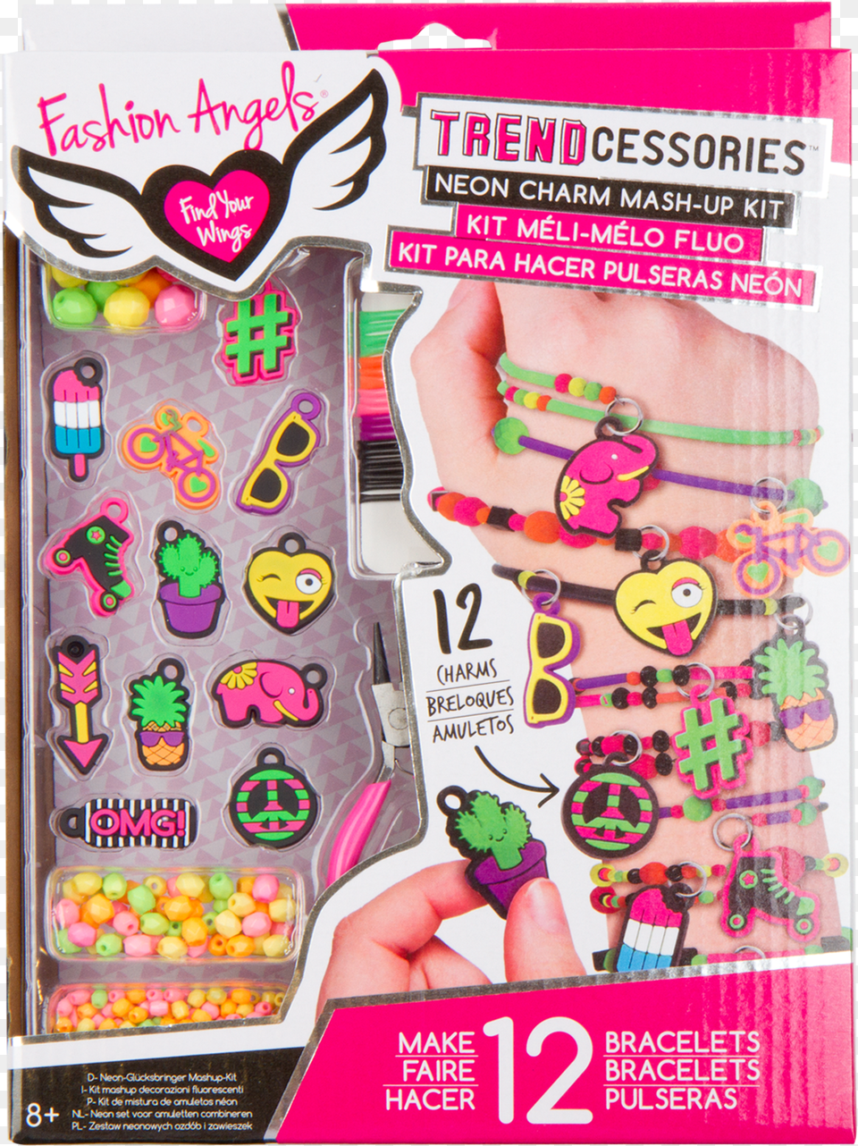 Neon Charm Mash Up Bracelet Kittitle Neon Charm Badge Factory Badge Pin Design Kit Fashion Angels Free Png Download