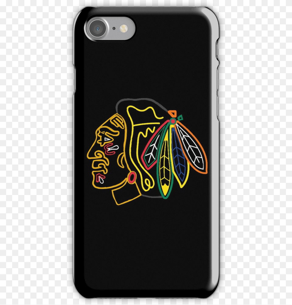 Neon Chicago Blackhawks Iphone 7 Snap Case Chicago Blackhawks Cutout Birthday Party Supplies, Electronics, Mobile Phone, Phone, Face Free Png Download