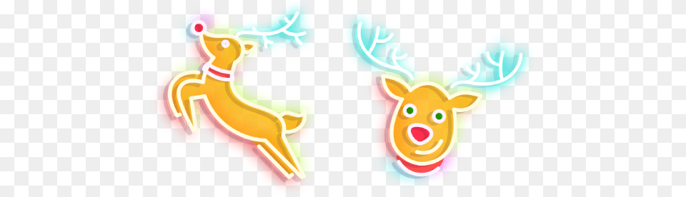 Neon Christmas Deer Cursor U2013 Custom Animal Figure, Light, Food, Sweets, Smoke Pipe Free Png