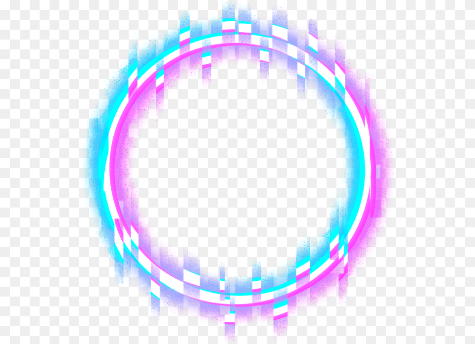 Neon Circle Glitch, Light, Purple Png