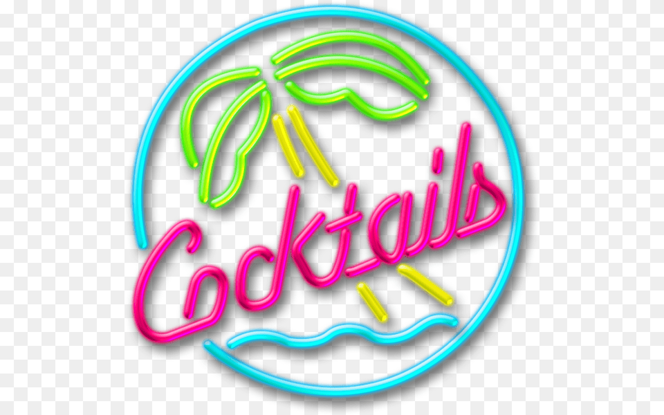 Neon Cocktails Cocktails Neon Sign, Light Free Png Download