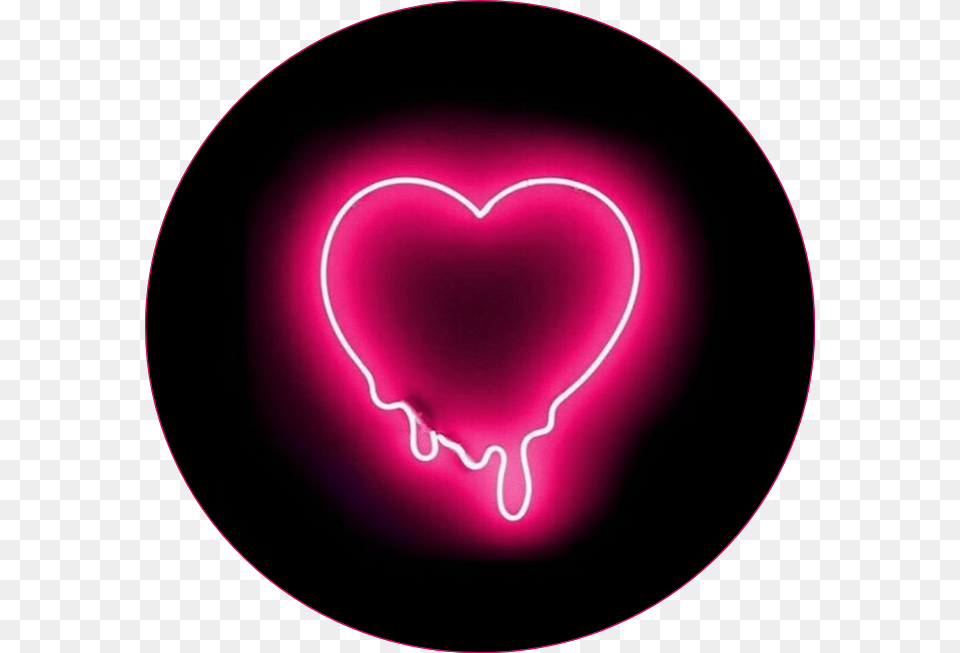Neon Corazon Heart Circulo Pink Rosa Tumblr Heart, Light, Candle Free Png Download