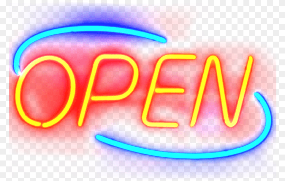 Neon Download Open Neon Sign, Light, Car, Transportation, Vehicle Png Image