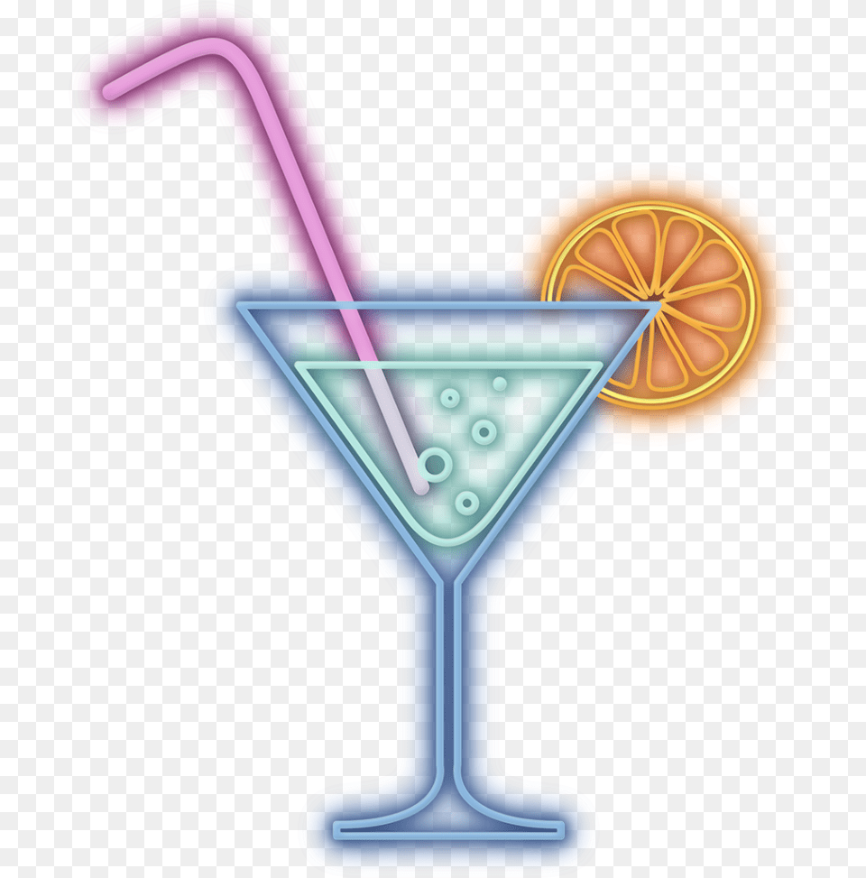 Neon Drinks Ftestickers Stickers Autocollants Smile Neon Cocktail, Alcohol, Beverage Png Image