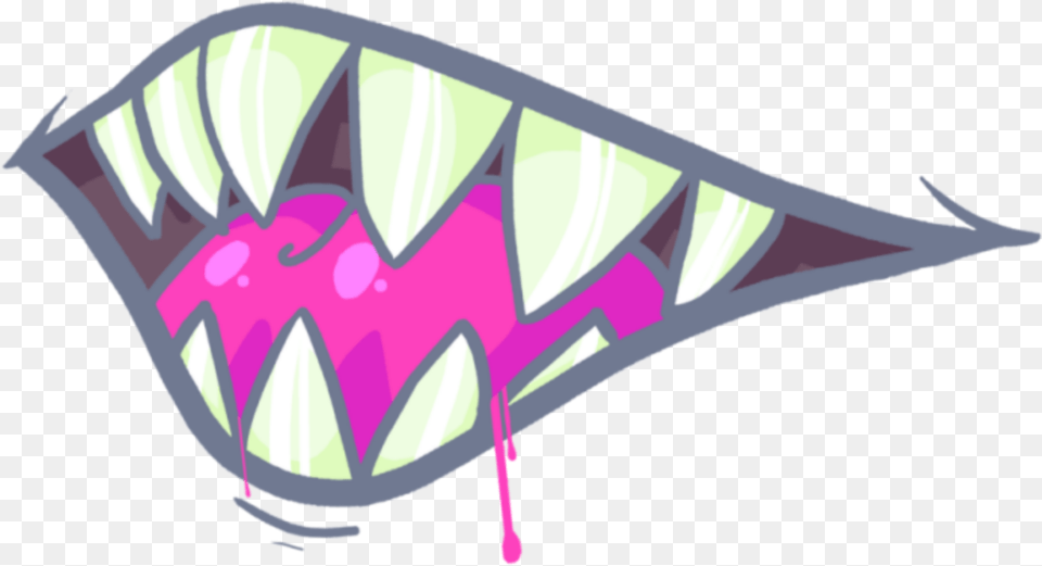 Neon Evil Mouth Demon Smile Asthetic Sticker Piksel Art Anime, Toy Png