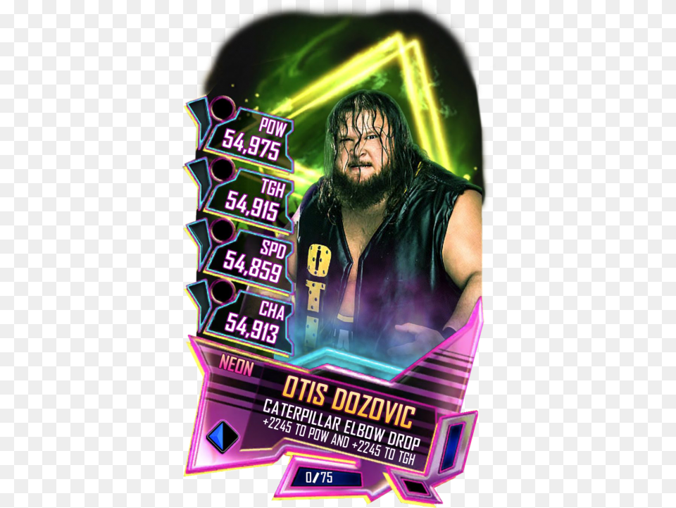 Neon Fusion Wwe Supercard, Advertisement, Poster, Adult, Male Free Png