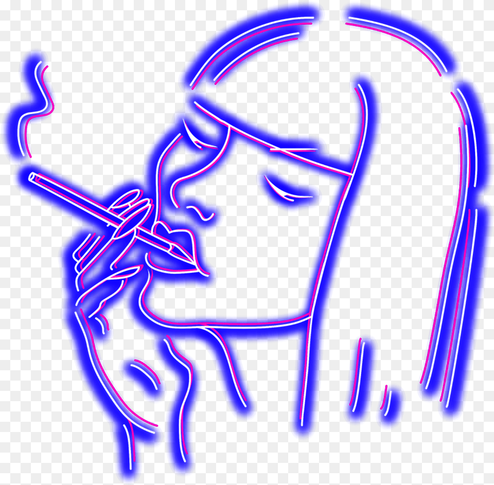 Neon Girl Smoking Neon Girl Stickers, Light, Person Free Png