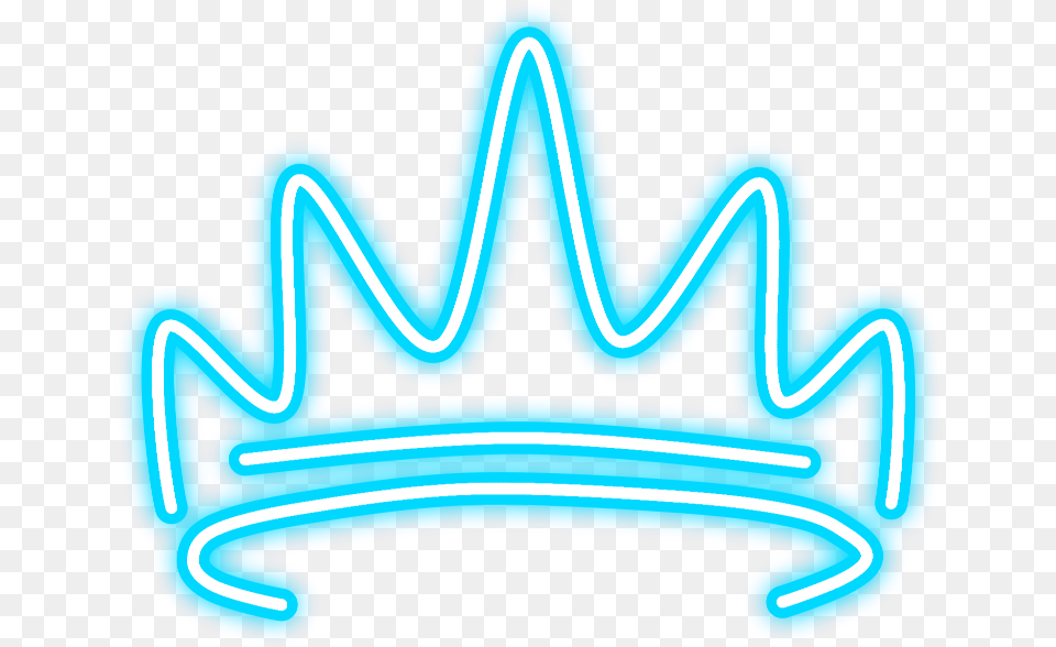 Neon Glow Crown Blue Hat Freetoedit Mimi Sticker Graphic Design, Light Free Png Download