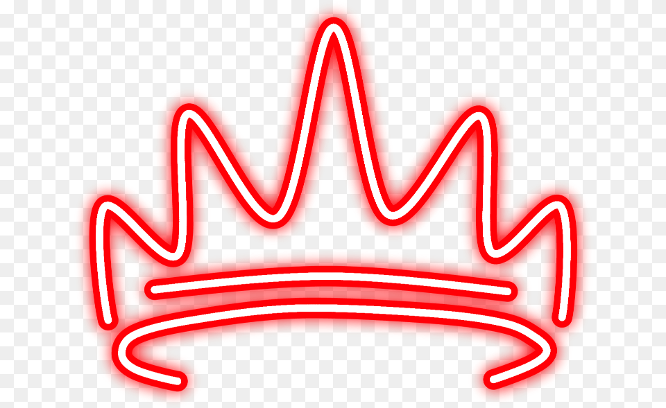 Neon Glow Crown Red Hat Freetoedit Mimi Sticker Glowing Neon Crown, Light, Food, Ketchup Free Png Download