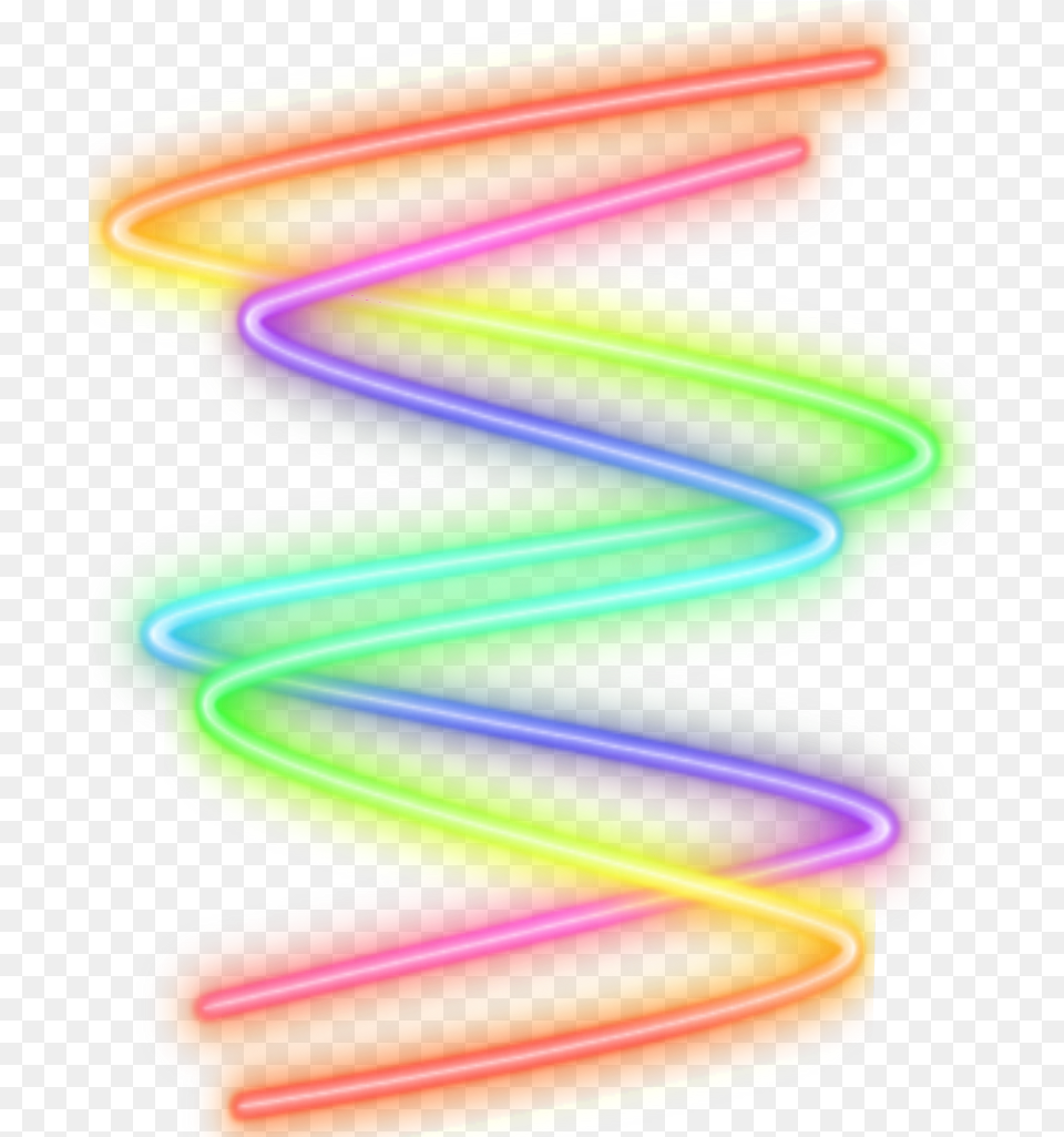 Neon Glow Glowing Zigzag Rainbow Freetoedit Glow Neon, Light, Disk Free Png Download