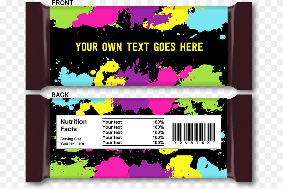 Neon Glow Party Hershey Candy Bar Wrappers Chocolate Bar Wrapper Diy, Paper, Text Png