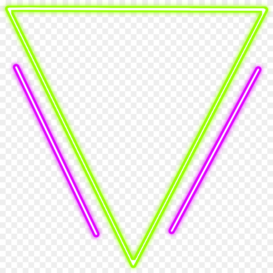 Neon Glow Triangle Green Freetoedit Geometric Parallel, Light Free Png