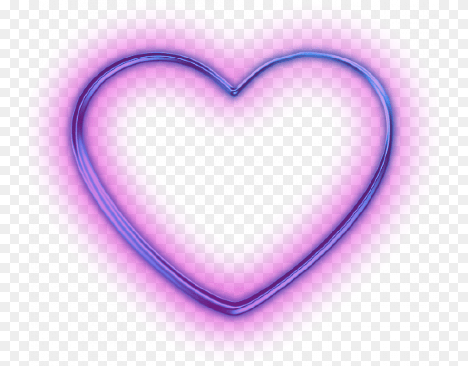 Neon Glowing Heart Neon Transparent Neon Hearts, Purple, Plate, Symbol Png