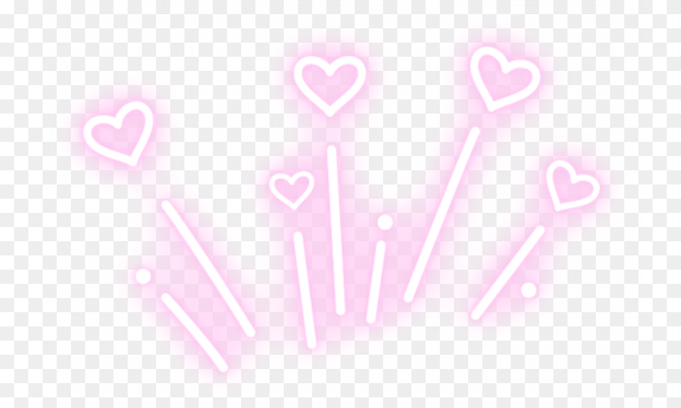 Neon Glowing Heart Picsa Aesthetic Neon Light, Cream, Dessert, Food, Icing Free Png Download