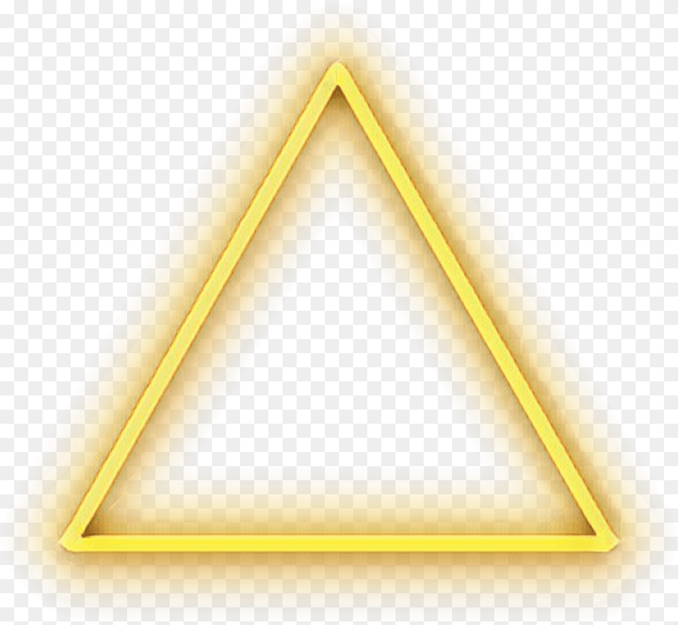 Neon Gold Triangle Transparent Background Png