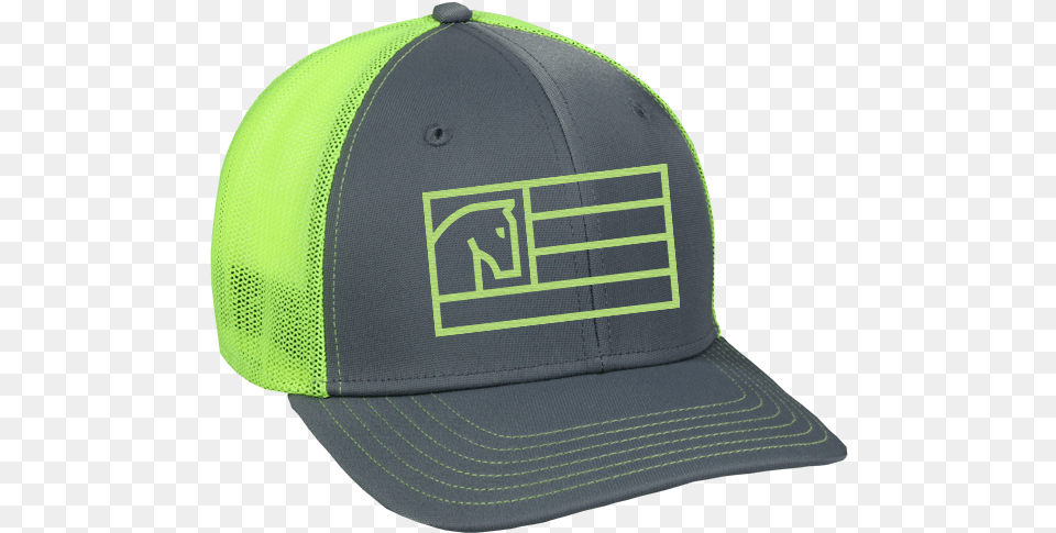 Neon Green Amp Grey Mesh Hat Oc Sports Adult Proflex Onfield Pro Mid Crown Ball, Baseball Cap, Cap, Clothing, Hardhat Free Transparent Png