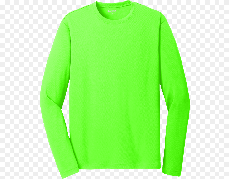 Neon Green Long Sleeve Sport Tek Neon Green Shirt, Clothing, Long Sleeve, Coat, Knitwear Free Png