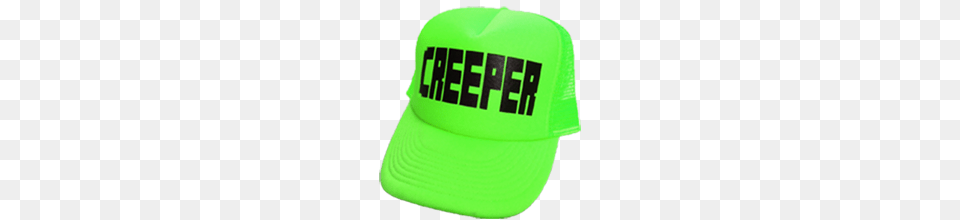 Neon Green Minecraft Creeper Hat, Baseball Cap, Cap, Clothing, Clock Png