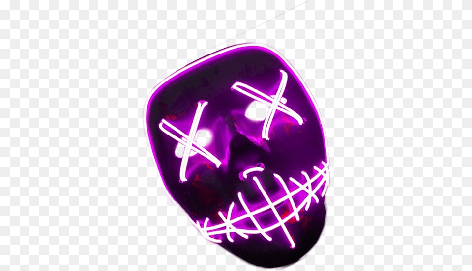 Neon Hacker Mask, Light, Guitar, Musical Instrument, Purple Png Image